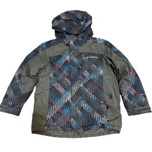 Columbia Jacket Kids Boys Size Small 6-7yr Winter Fall Gray Patterned Zip